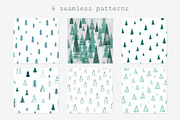 6 Seamless WINTER patterns., a Seasonal Illustration by ElenKoss (Thumbnail 2 of 7)