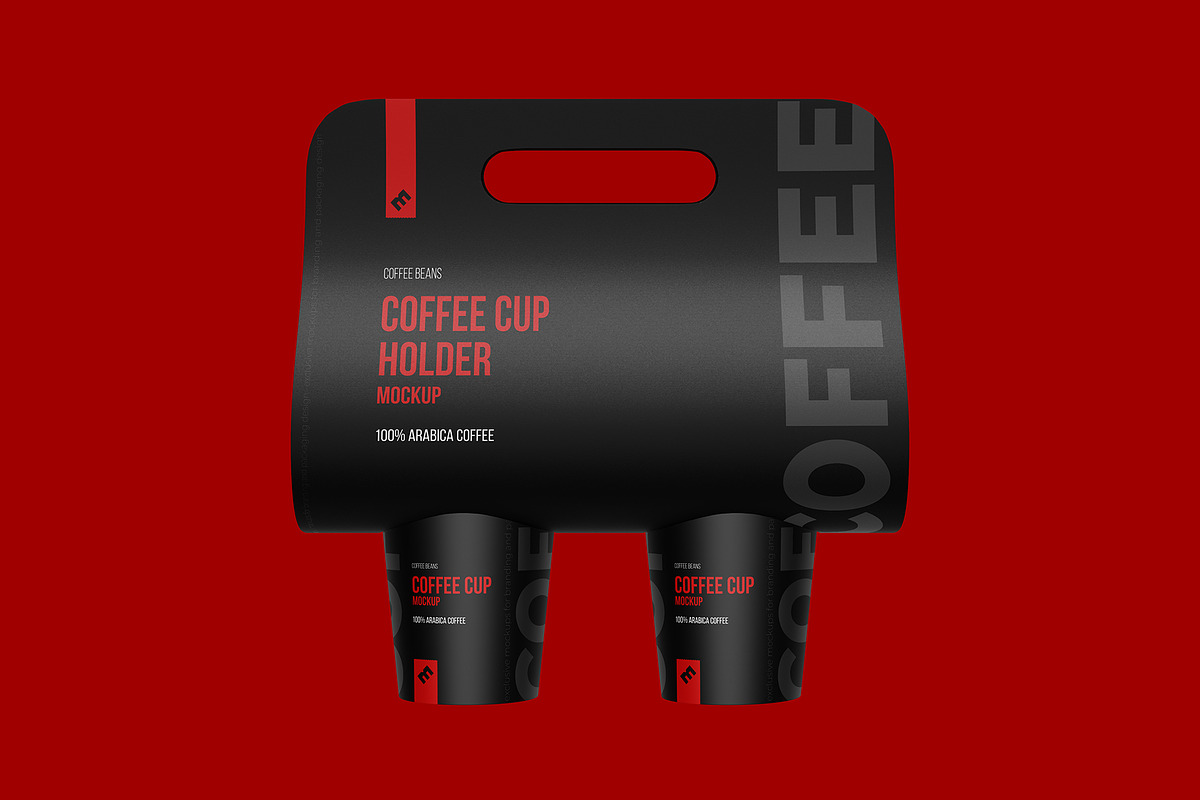 Coffee Cups Holder, Carrier mockup, a Cups & Container Mockup by easymock (Photo 8 of 13)