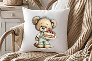 Strawberry Bear PNG Clipart Set, a Seasonal Illustration by OK Design (Thumbnail 4 of 6)