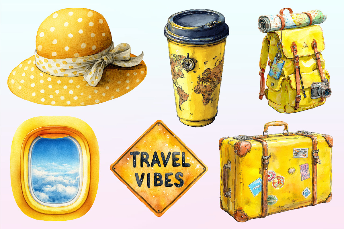 Cute Yellow Travel PNG, a Graphic by CitraGraphics (Photo 2 of 4)