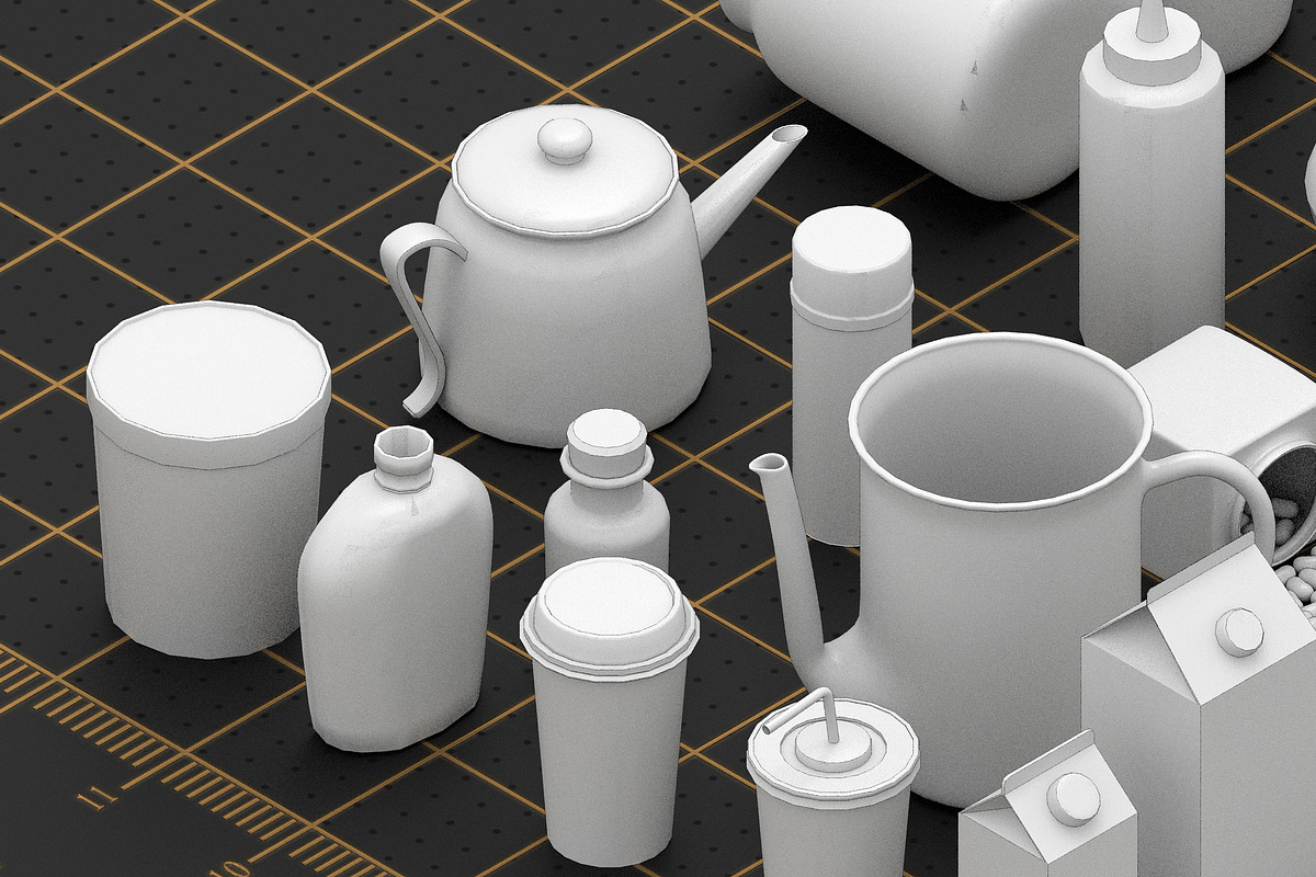 BASEMESH CANTEEN COLLECTION, a Food & Drink 3D Model by MohamedHussien1 (Photo 3 of 9)