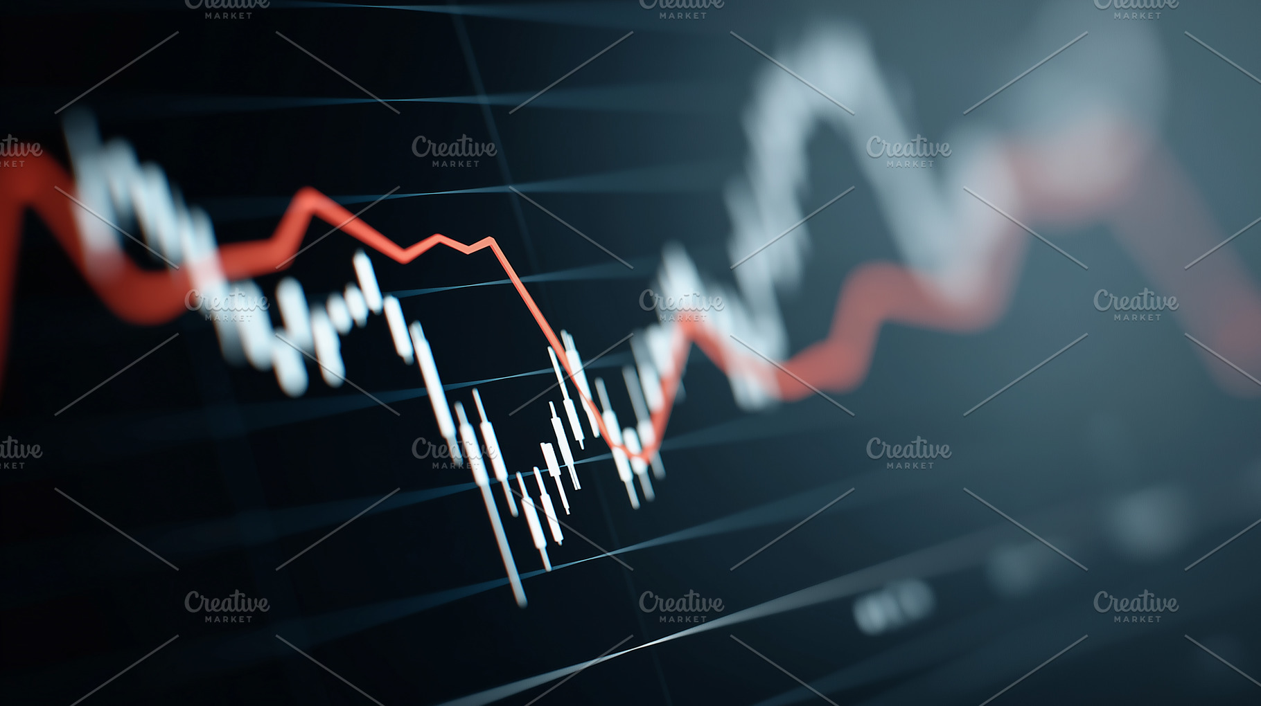 Declining stock market chart with, a Business Photo by MistyDay