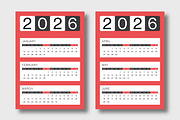 Modern 2026 Wall Calendar Design, a Print Template by MightyDesign (Thumbnail 2 of 6)