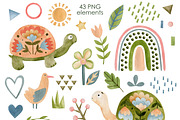 Watercolor turtle & rainbow, an Animal Illustration by Kira Konoshenko (Thumbnail 2 of 10)
