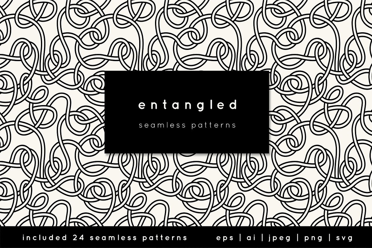 Entangled Seamless Patterns, a Pattern Graphic by Curly_Pat