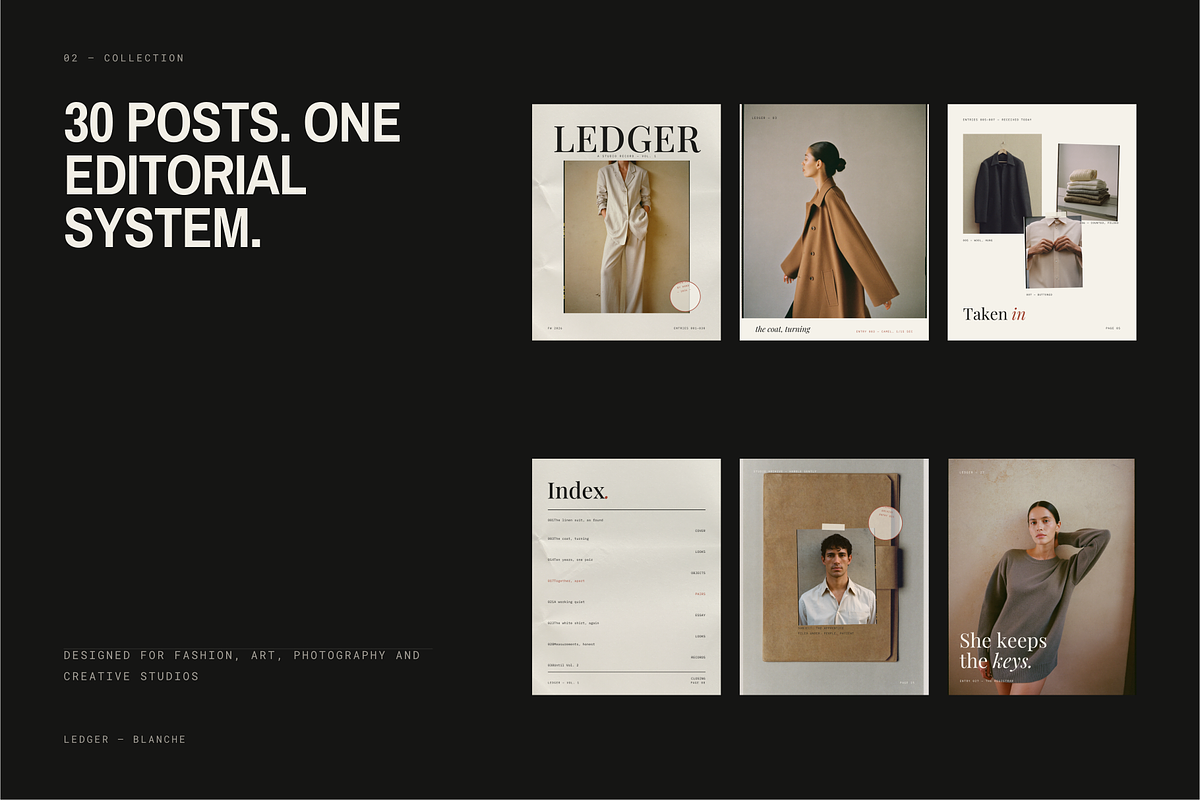 LEDGER | 30 Canva Post Templates, a Social Media Template by BlancheStudio (Photo 2 of 9)