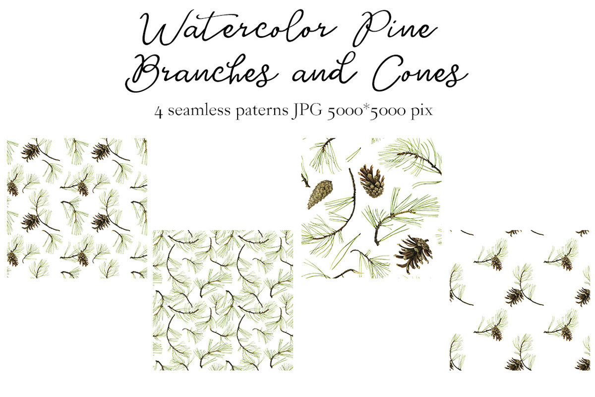 Watercolor Pine Branches and Cones, a Decorative Illustration by cat_arch_angel (Photo 4 of 5)