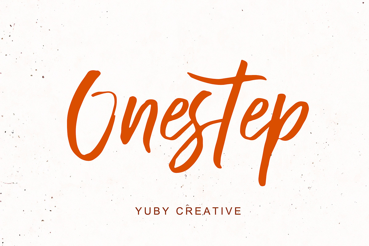 Onestep Handmade Brush Font, a Script Font by Yuby Creative (Photo 1 of 8)