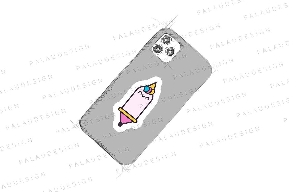 Cute Kawaii School Pens Supplies, an Education Illustration by Palau (Photo 3 of 12)