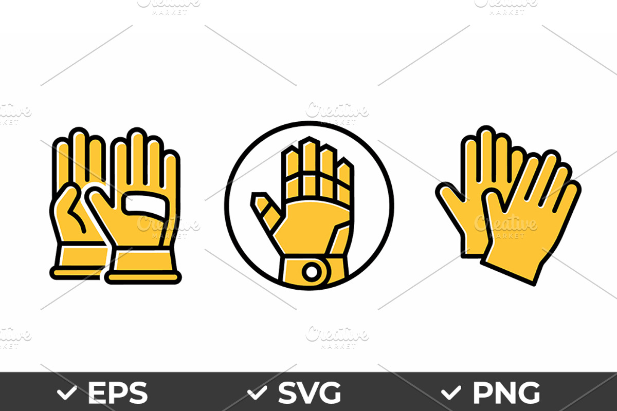 Protective Gloves Vector Icons, an Object Graphic by Artonix (Photo 1 of 3)