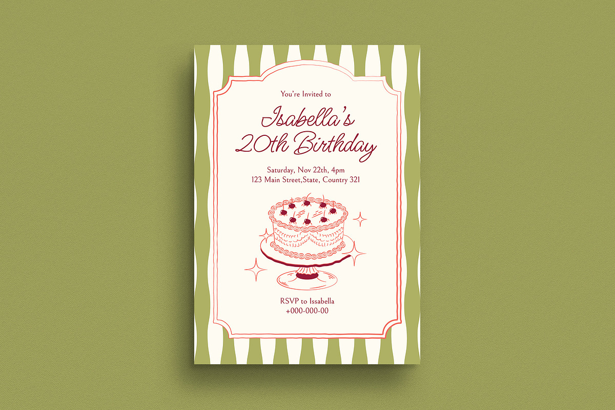 Retro Birthday Invitation, an Invitation Template by Guuver (Photo 1 of 3)