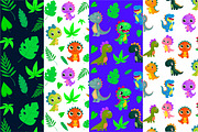 Dino Fun Pack Clipart & Patterns, an Illustration by ChubbyBunny Art (Thumbnail 2 of 5)