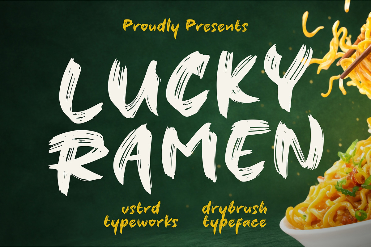 LUCKY RAMEN - Dry Brush Font, a Font by VASTARD STUDIO (Photo 1 of 9)