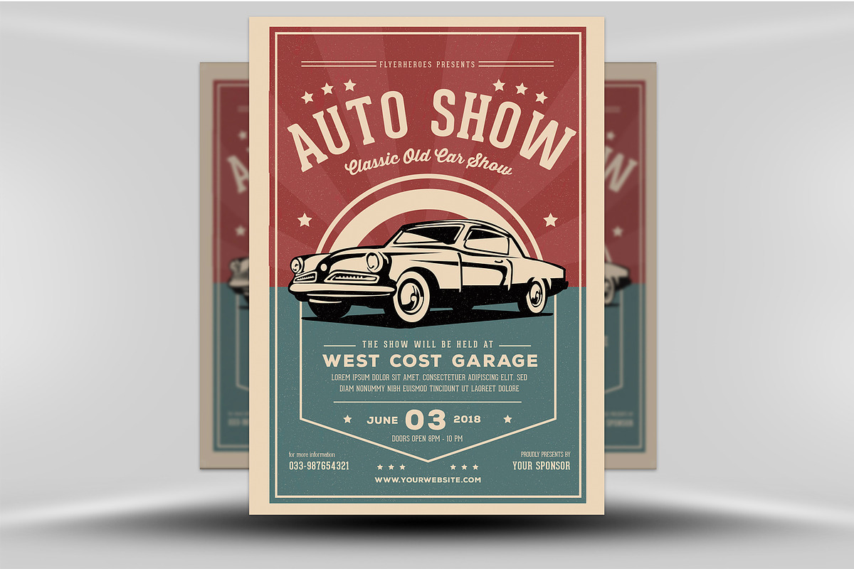 Old Classic Car Show Flyer Template, a Flyer Template by FlyerHeroes (Photo 1 of 4)