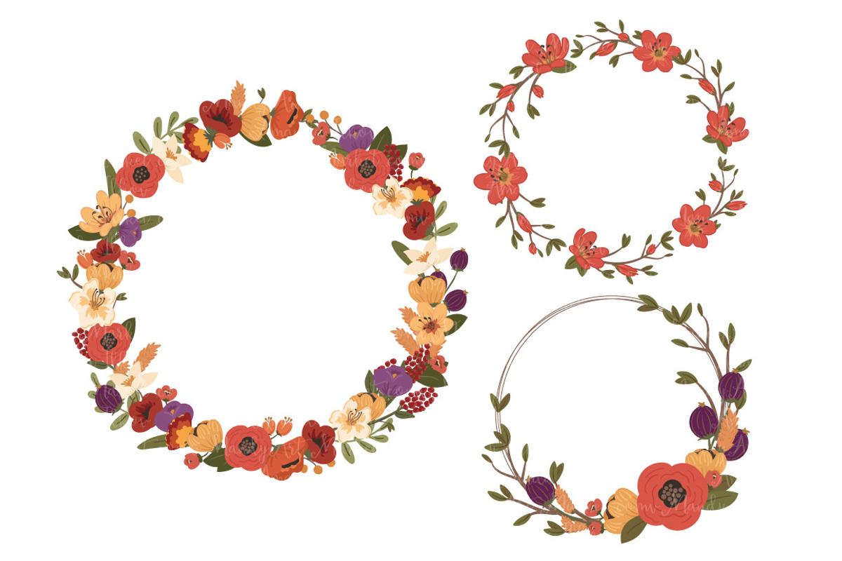 Floral Vector Wreaths in Autumn, an Illustration by Amanda Ilkov (Photo 3 of 4)