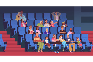 People cinema auditorium. Movie, a Person Illustration by Stock-Smart-Start