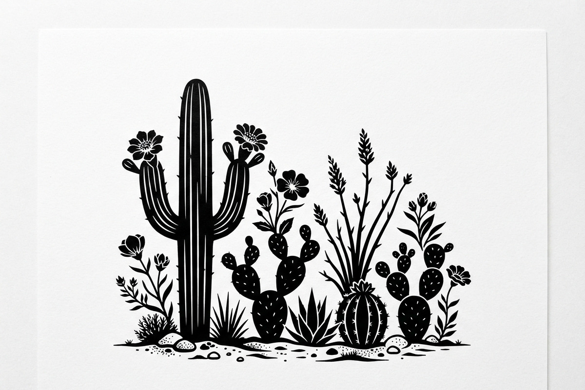 60 Desert Cactus Floral Silhouette, a Seasonal Illustration by Amazin_art (Photo 10 of 34)