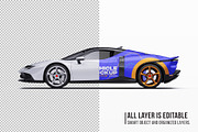 2026 Supercar Performance Coupe, an Advertising Mockup by Halal Graphic Studio (Thumbnail 5 of 12)