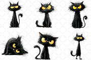 Whimsical Cat Clipart, an Illustration by Black Bird Studio (Thumbnail 3 of 6)
