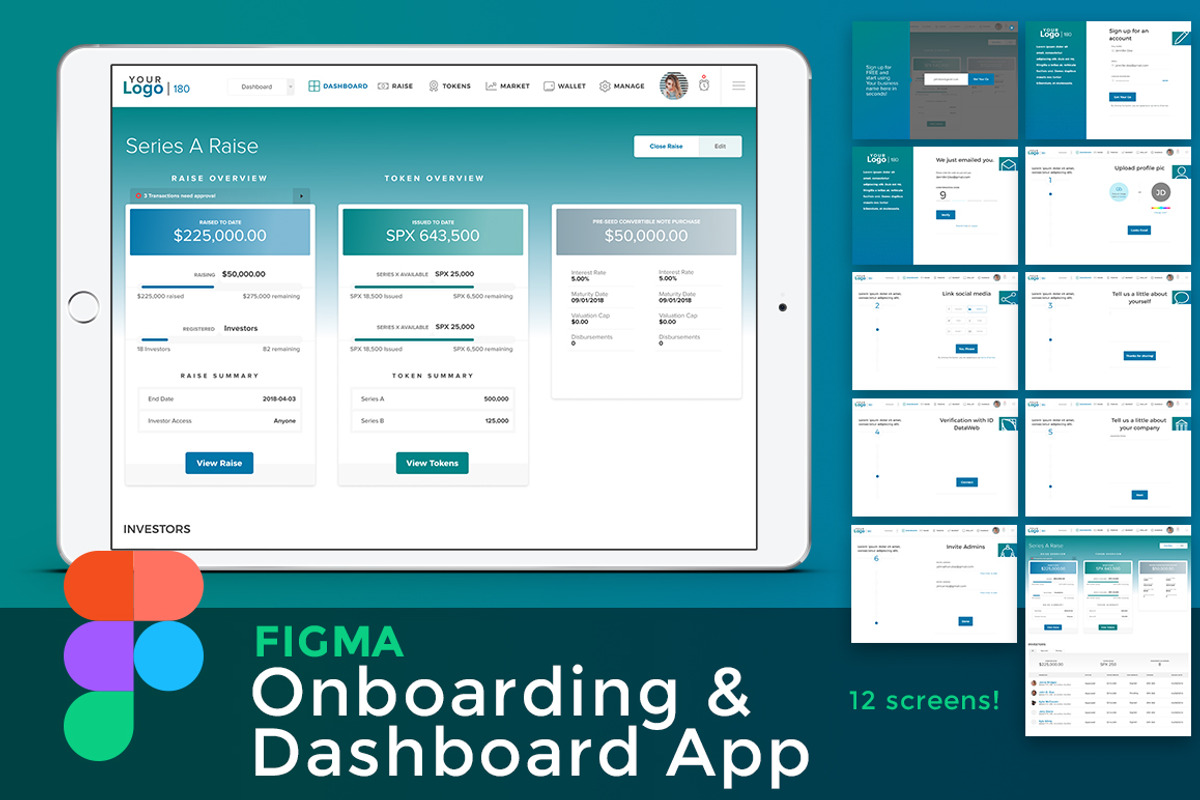 Figma Onboarding & Dashboard App, a Templates & Theme by Brian White Design Goods (Photo 1 of 2)