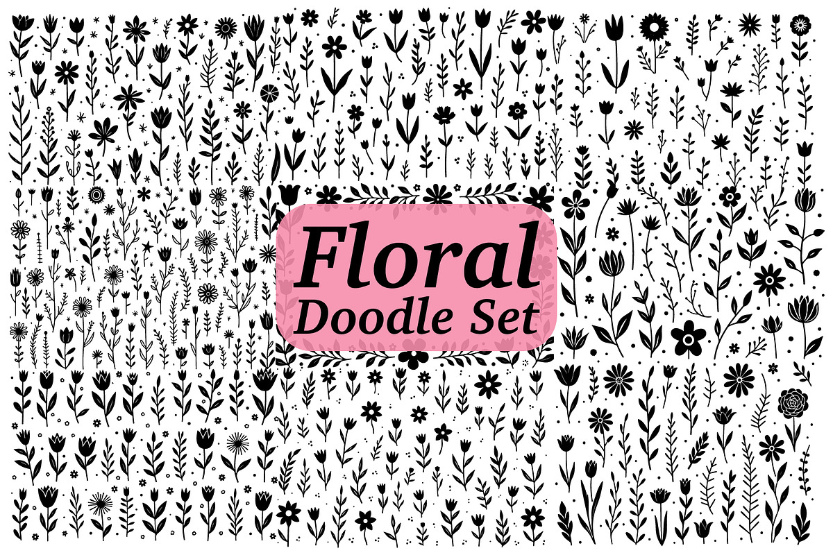 Whimsical Floral Doodle Bundle, an Illustration by Creativeshirt