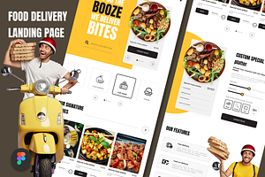 Food delivery Ecommerce Landing pag, a Landing Page Template by anchor_point_heshan
