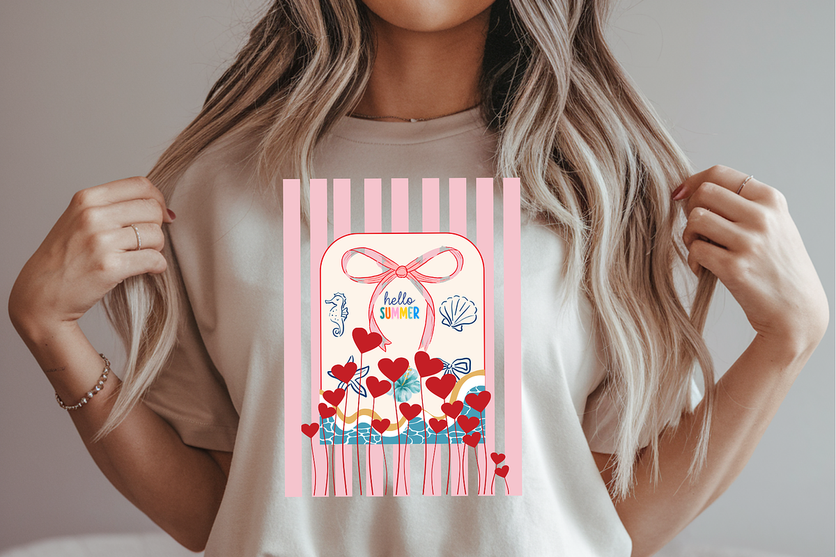 Hello Summer Retro Sunset Vintage, a Shirt Mockup by Printable Design Store (Photo 4 of 5)