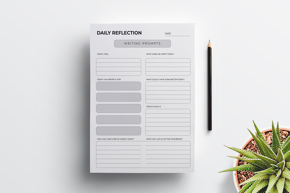 Daily Reflection Journal Planner KDP, a Stationery Template by Mazharul Islam (Photo 2 of 3)