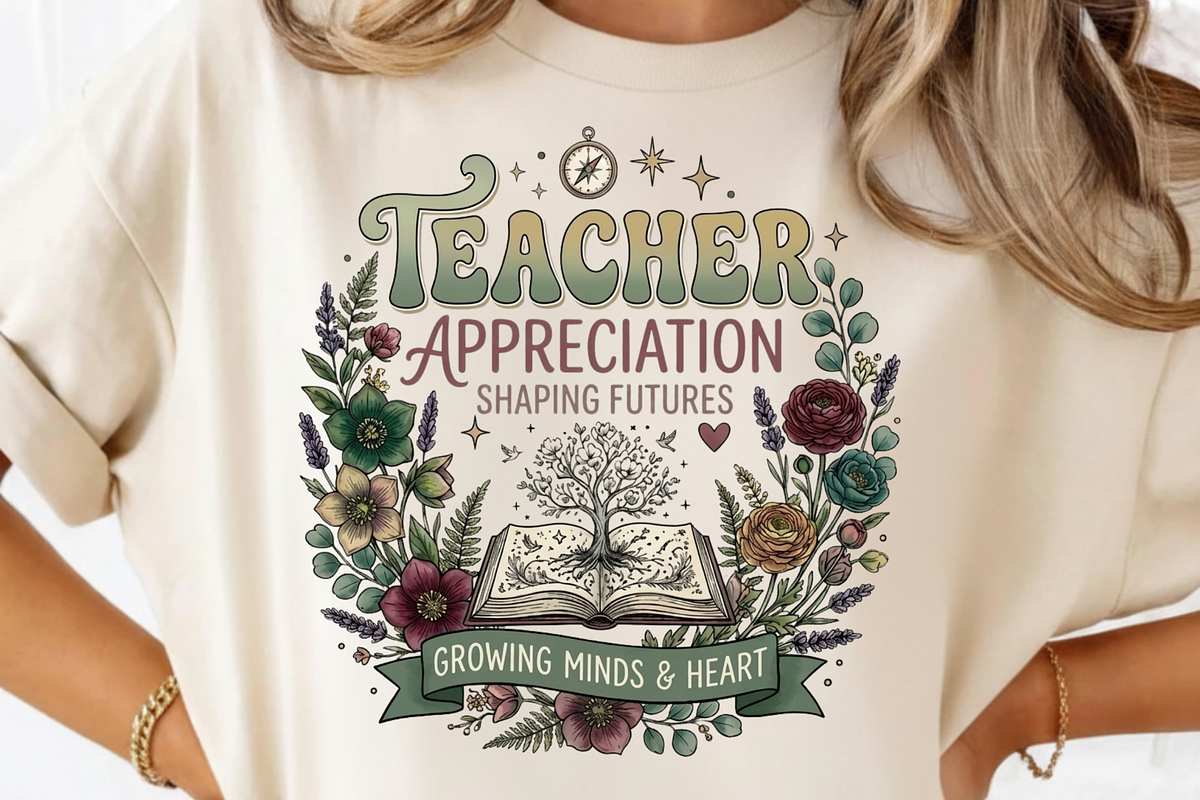 Retro Floral Teacher PNG, Teacher, a Graphic by Vector Portal (Photo 5 of 8)