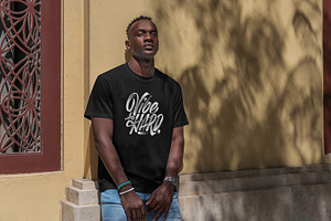 T-Shirt MockUp Stylish Black Man