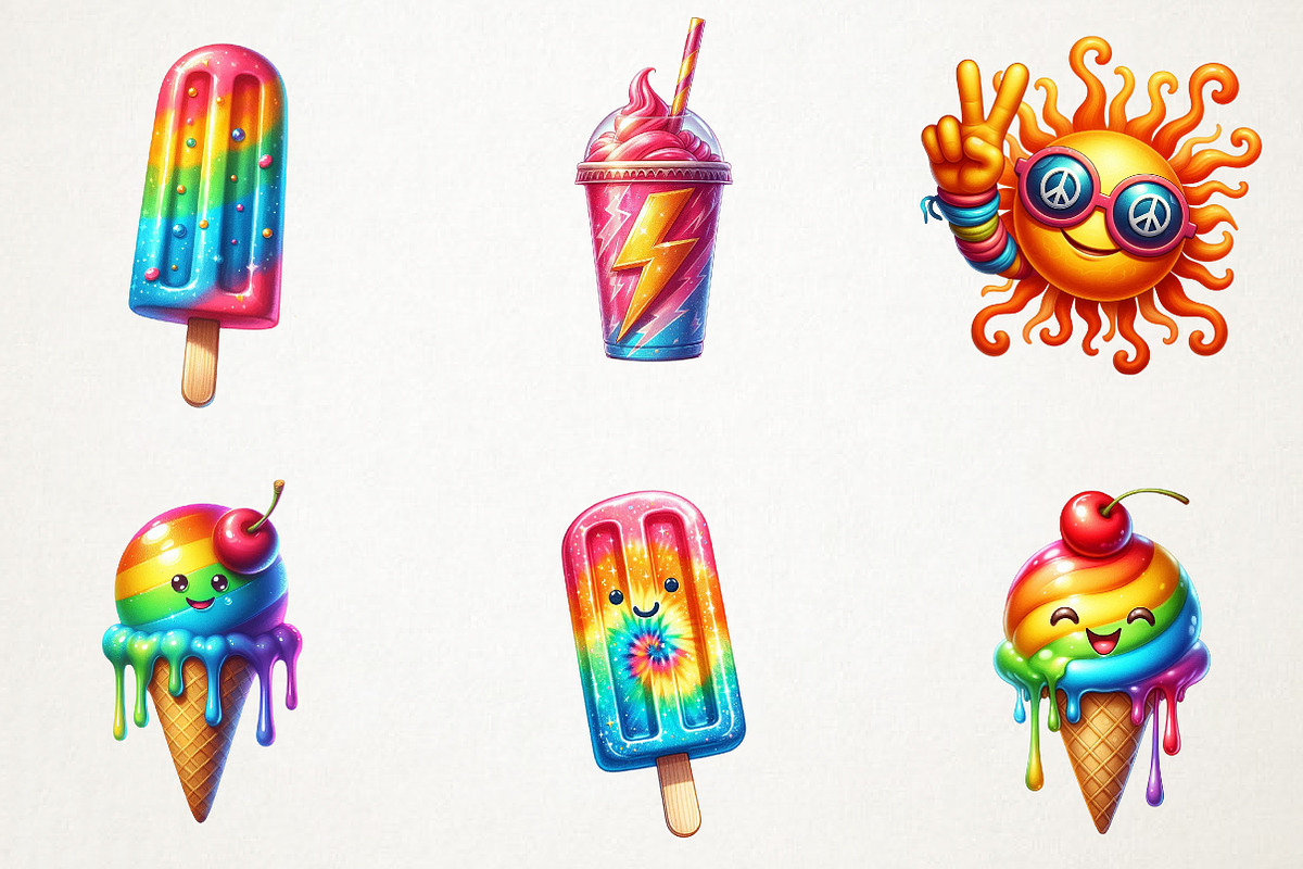 Funky Summer Clipart, an Illustration by RobertsArt (Photo 2 of 7)