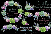 Watercolor Succulents Group 4, an Illustration by Digital Paperie (Thumbnail 2 of 2)