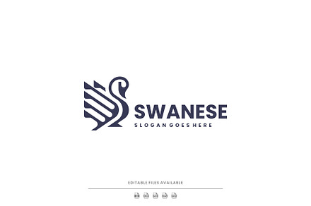 Monochrome Bold Elegant Swan Logo
