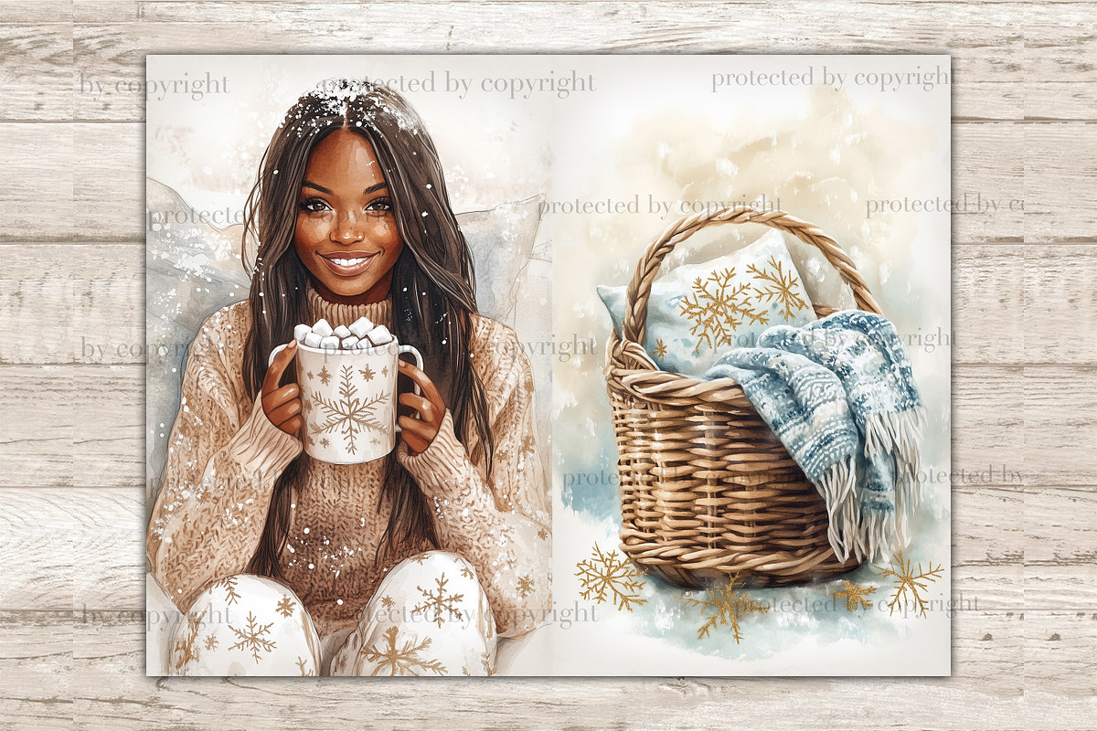 Cozy Winter Junk Journal Paper, a Person Illustration by GlamArtZhanna (Photo 10 of 10)