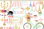 Parisian,Bonjour Paris,Eiffel Tower, an Illustration by Mia's Graphic Design (Thumbnail 3 of 9)