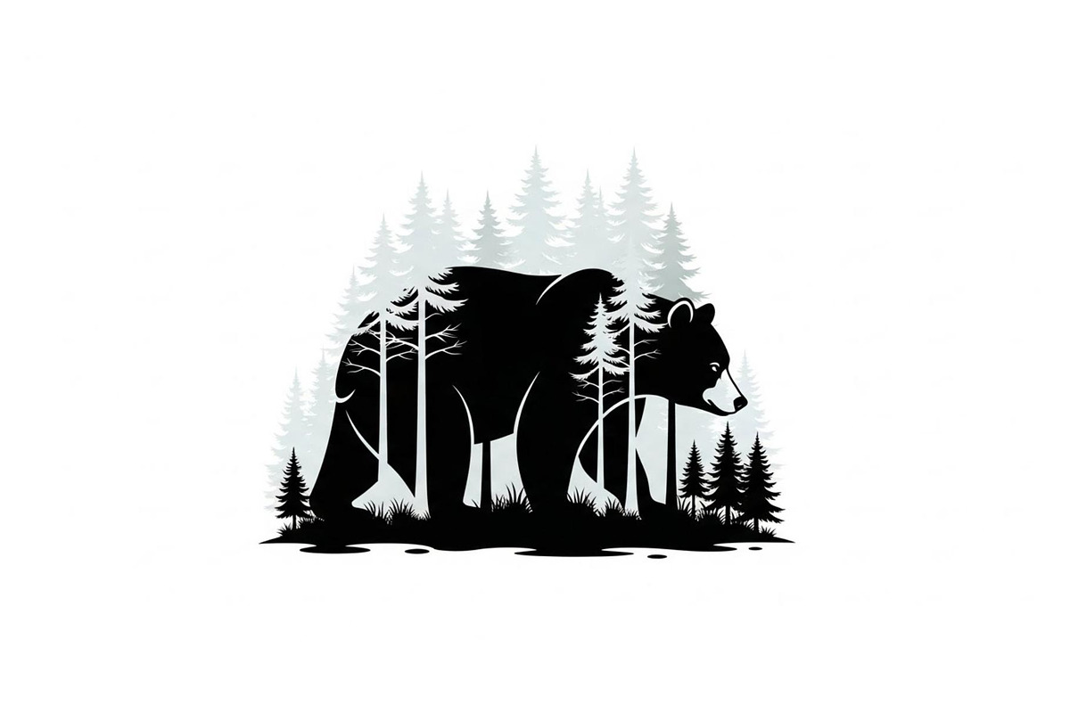Nature Wildlife Bear Silhouette Bund, an Illustration by Designs_River (Photo 36 of 51)