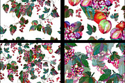 Watercolor grape set + Bonus 4 BG., a Decorative Illustration by redstudio (Thumbnail 11 of 11)