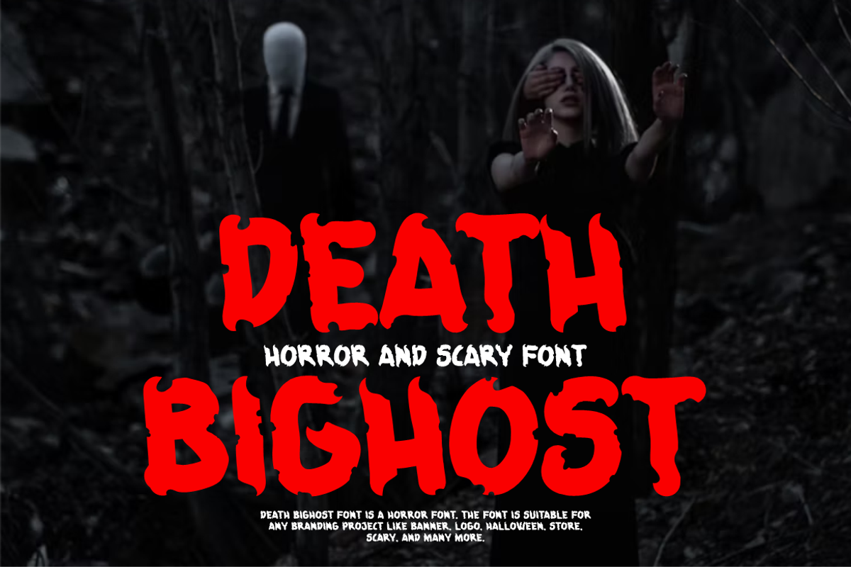 Death Bighost - Horror Font, a Blackletter Font by QR Design Studio (Photo 2 of 9)