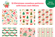 Christmas bows patterns, a Pattern Graphic by Tani Kuzminka (Thumbnail 8 of 17)