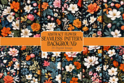 Abstract Flower Seamless Pattern, a Work Illustration by VintageArt (Thumbnail 1 of 4)