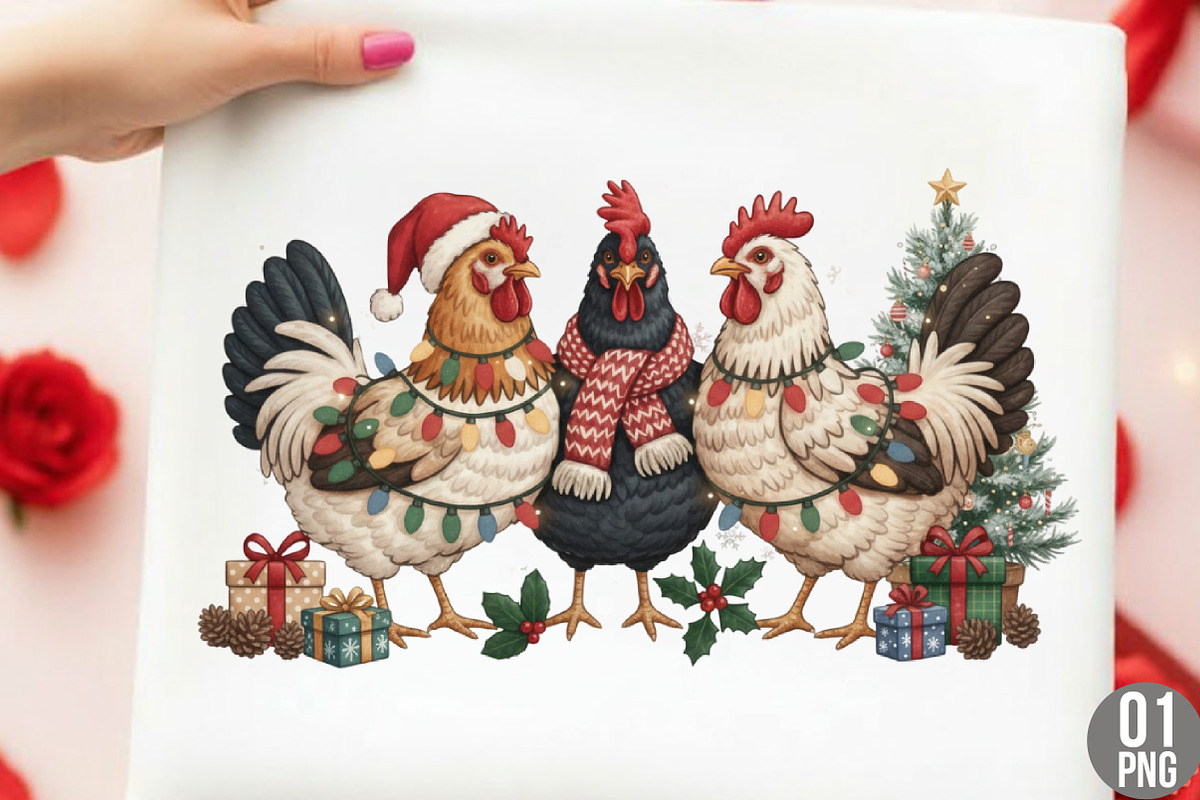 Faux Yarn Chicken Christmas Png,, an Illustration by Designking (Photo 1 of 6)