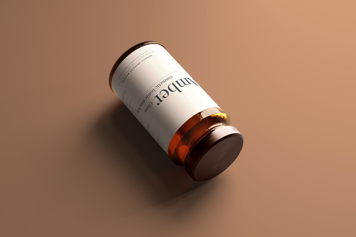 Amber Glass Jar Mockups, a Cups & Container Mockup by pmvch (Photo 8 of 10)