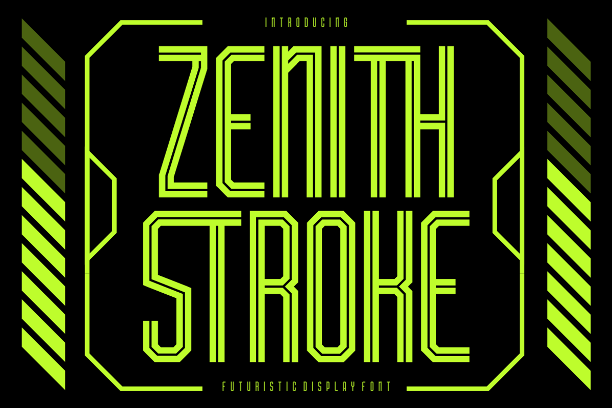 Zenith Stroke - Futuristic Display, a Font by PutraCetol Studio (Photo 1 of 5)
