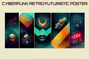 Cyberpunk retro futuristic poster, a Print Template by ZinetroN (Thumbnail 4 of 10)