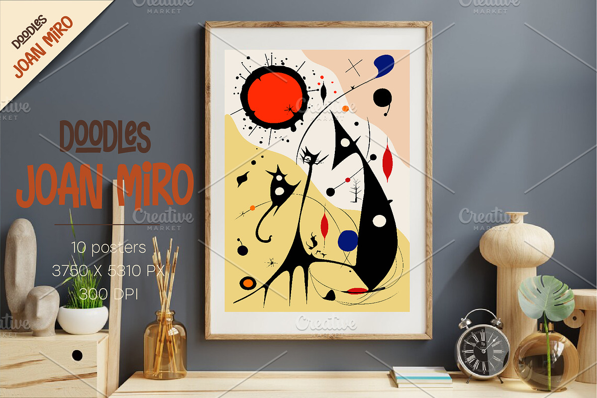 Posters in the style of Joan Miro 01, a Decorative Illustration by KENO Mascots (Photo 2 of 6)