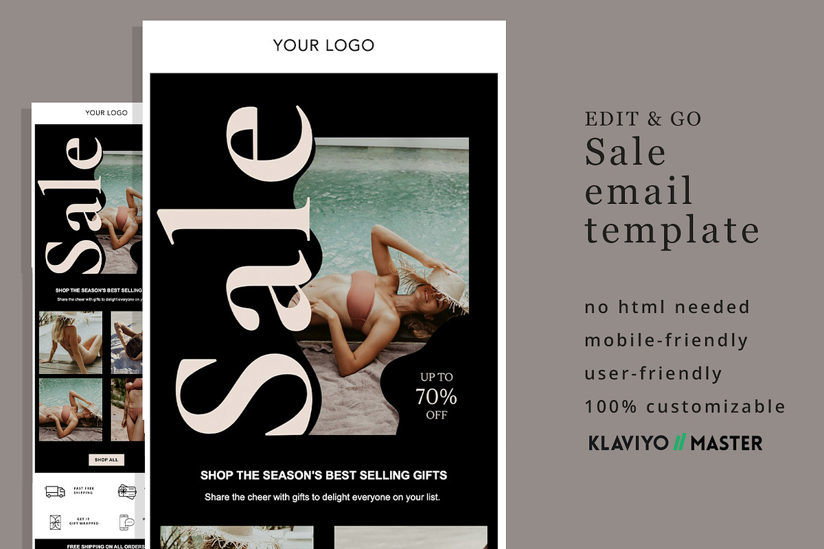 Black Friday Sale Email - Klaviyo, an Email Template by Edit & Go Templates (Photo 1 of 3)