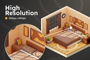 Isometric Room 3D Illustrations, an Architecture 3D Model by Rakata Studio (Thumbnail 3 of 7)