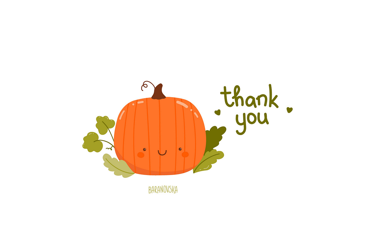 Happy pumpkins. Clipart and patterns, an Illustration by Baranovska (Photo 7 of 7)