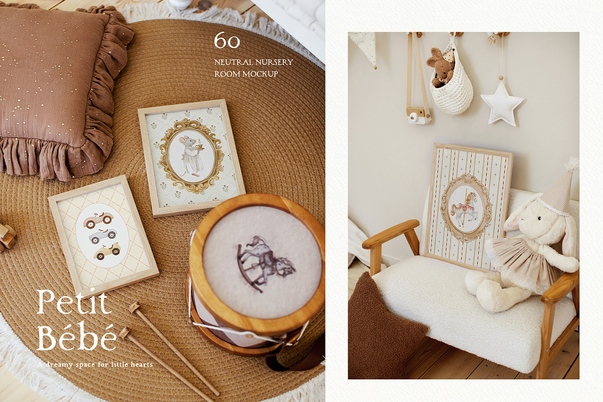 Petit Bébé Nursery Frames Mockups, a Household Mockup by Muse Mockups (Photo 6 of 19)