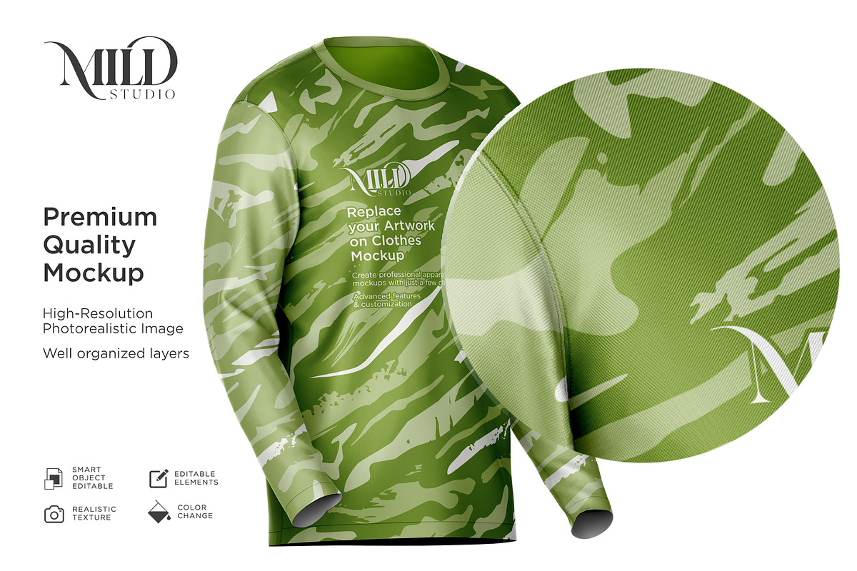 Long Sleeve Jersey Set Mockup, a Shirt Mockup by Mildstudio (Photo 4 of 9)